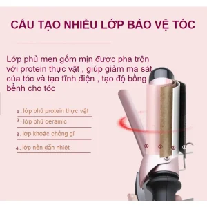 Máy Uốn Trục Phủ Protein Cung Cấp Ion Bảo Vệ Tóc Size 40mm Kemei Km 1717 - Ảnh 3