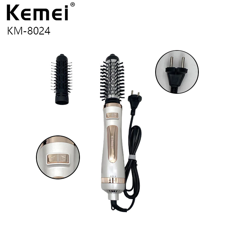 Lược Điện Sấy Kemei Xoay 360 Độ Có 2 Đầu Tạo Kiểu Kemey Km 8024 - Ảnh 4