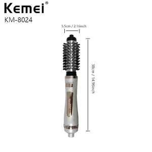 Lược Điện Sấy Kemei Xoay 360 Độ Có 2 Đầu Tạo Kiểu Kemey Km 8024 - Ảnh 6